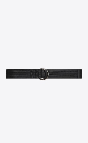 SAINT LAURENT Gürtel Damen Taillengürtel mit Schnalle aus schwarzem Leder mit Steppnähten a_V4